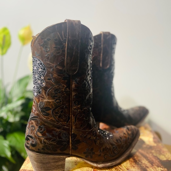 OLD GRINGO CALACA SWAROVSKI 10" COWGIRL BOOTS SIZE 9.5M - Picture 4 of 5